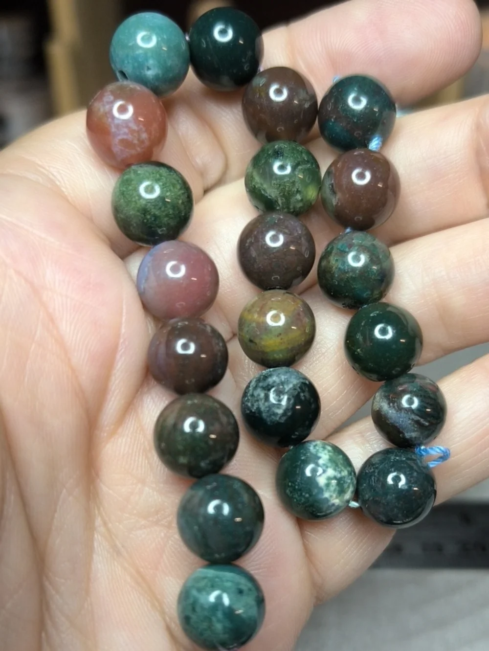 #7- 10mm Indian Agate Gemstone Beads - 8 Inch Strand